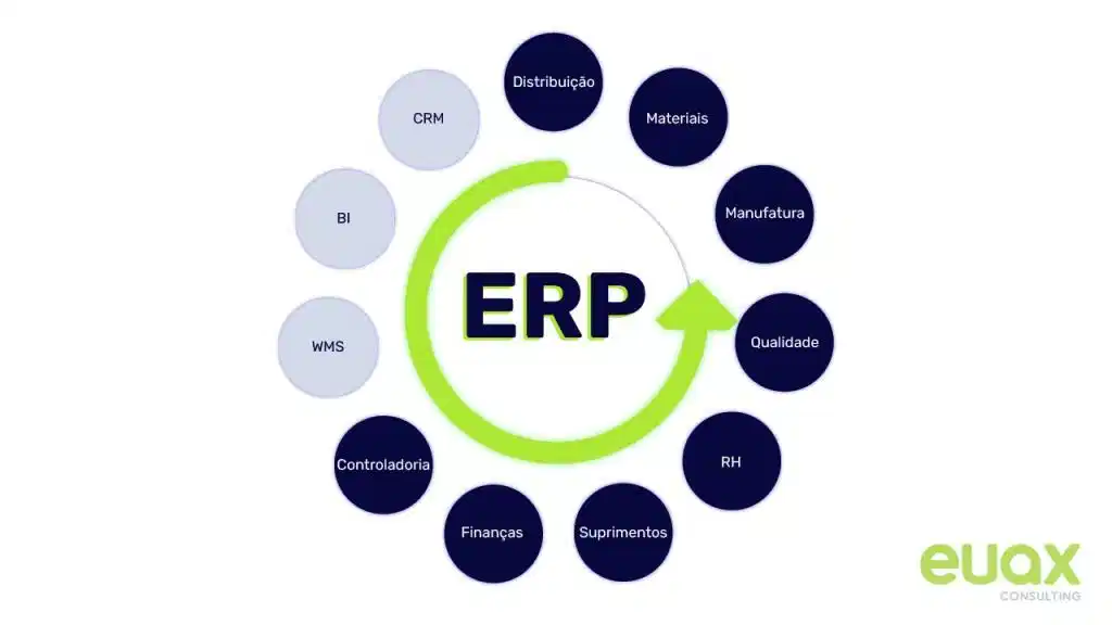 imagem com módulos que são comuns em ERP