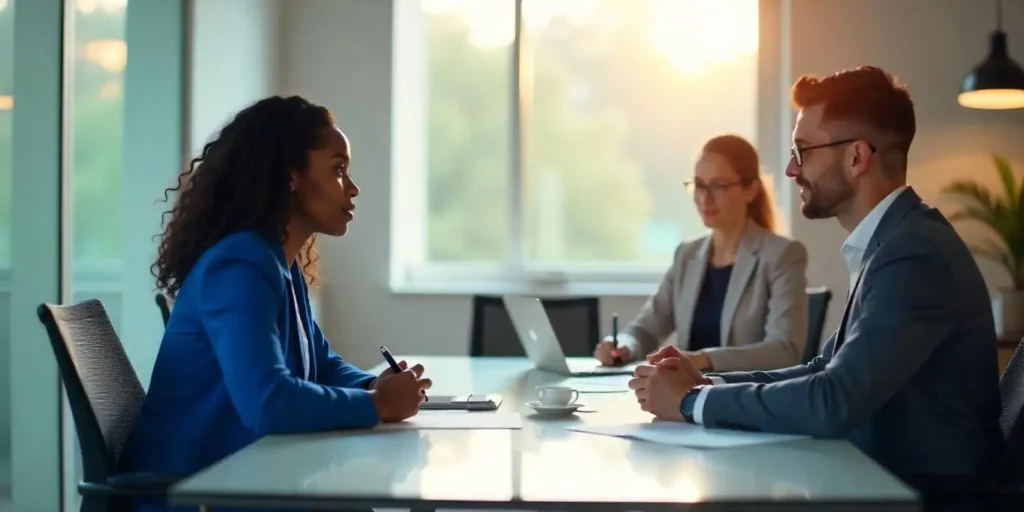 Profissionais em uma reunião de trabalho para ilustrar texto sobre consultoria empresarial