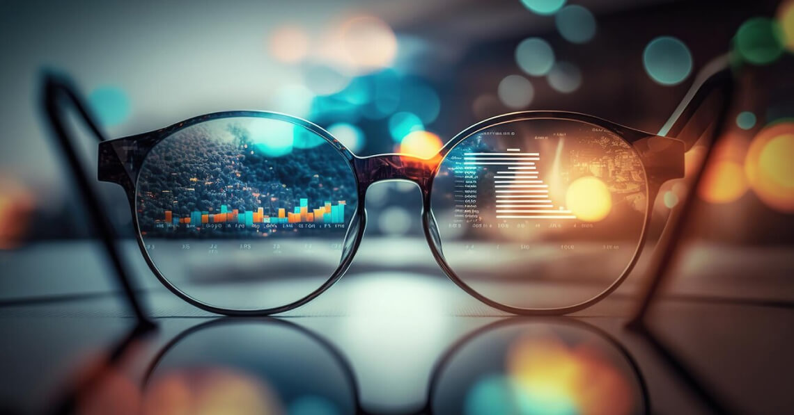 Imagem de óculo e elementos gráficos para ilustrar texto de diagrama de ishikawa